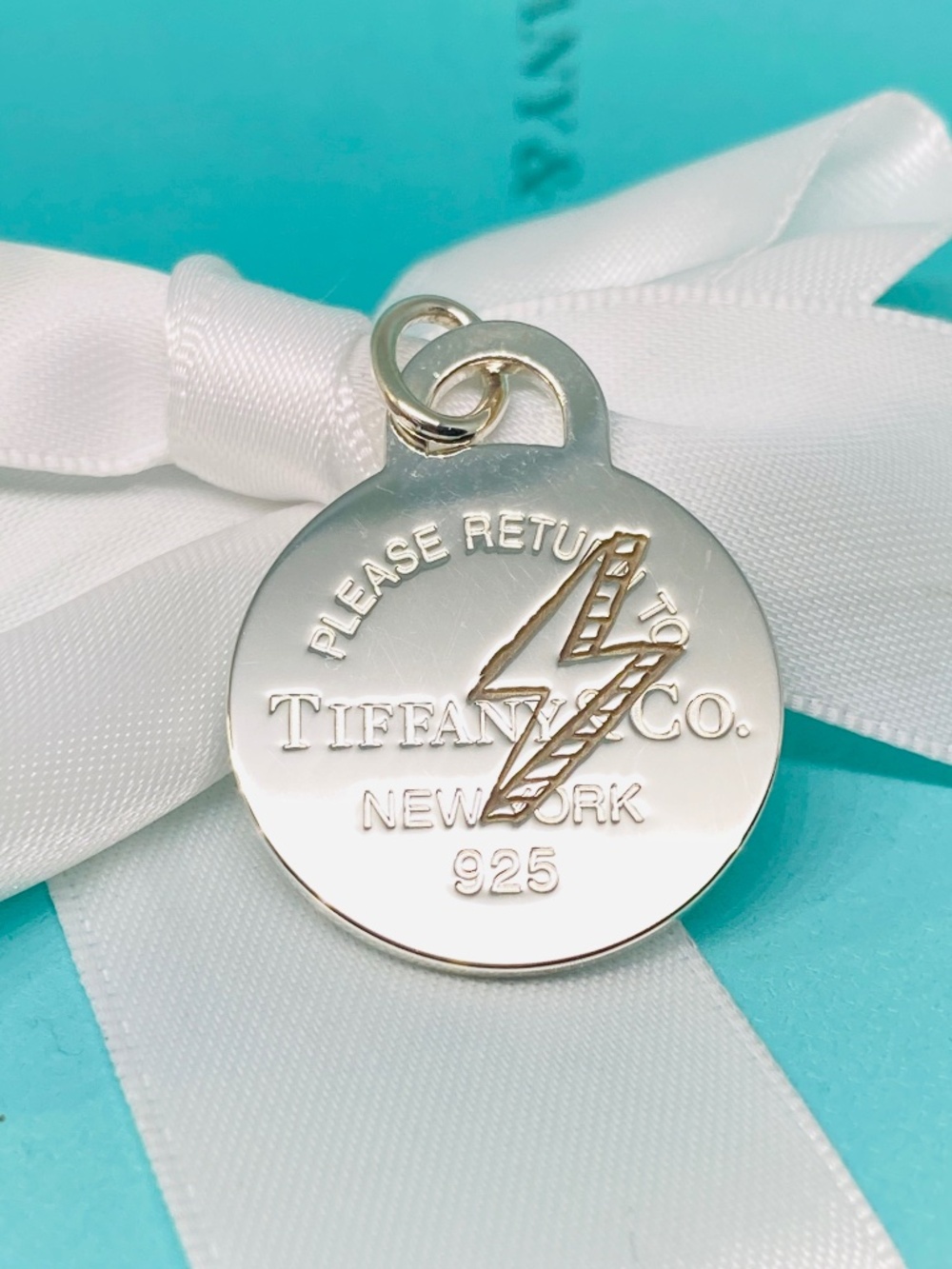 Tiffany & Co. Return to Tiffany Etched Lightning Bolt Charm Retired / Rare NIB